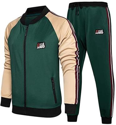 China Custom Logo Men Two Piece Winter Breathable Sports Full Zipper Sweatsuit Tracksuit Set Custom Slim Fit Mens Tracksuits Zipper Pockets for sale