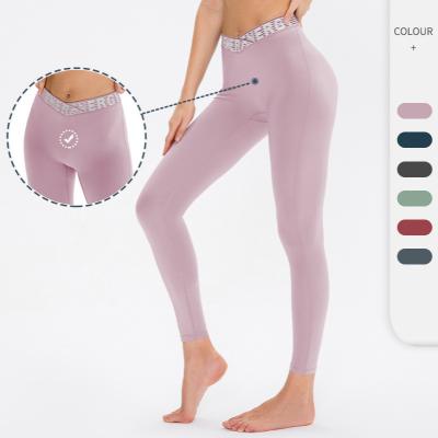 China Wholesale Quick Dry Elastic Waist Tight Fit Yoga Legging Women's Gaiters Gym Breathable Pants Letter Running Gym Women Training for sale