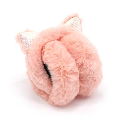 China Comfortable/Fashion/Outdoor Plush Faux Fur Earmuffs Winter Warm Cute Women Wear Ear Warmers Outdoor Earmuffs Striped Trim for sale