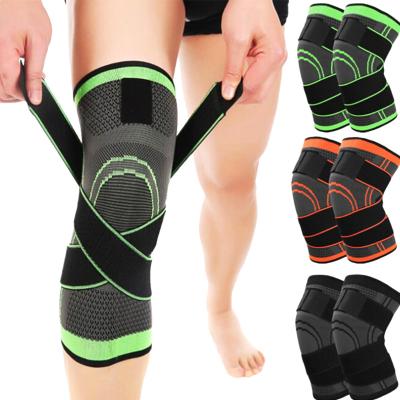 China Hot Selling Breathable Comfy Adjustable Compression Knee Sleeve Sports Knee Wrap Straps Fasten Elastic Knee Brace Support for sale