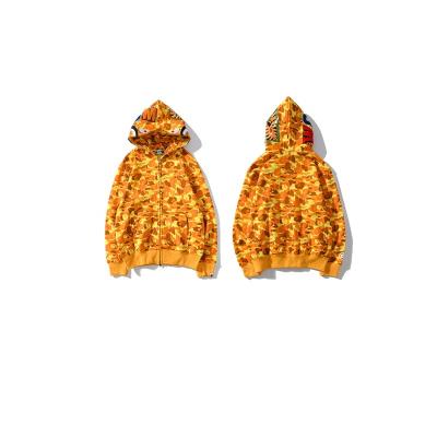 China Breathable Fashion Brand BAPE Co-Branded Jedi Survival Eat Chicken Orange Camouflage Mens Sweater Hoodie Jacket Wholesale for sale