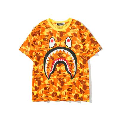 China Anti-pilling Factory Wholesale High Quality BAPE Co-Branded Chicken Orange T-shirt Men's Camouflage Cotton Shirt Sports Tee for sale