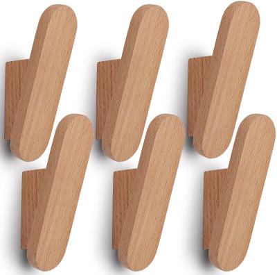 China Sustainable Natural Wood Wall Coat Hook Rack Wall Mounted Decorative Wall Hangs Hat Hangers for sale