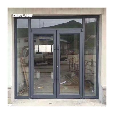 China Waterproof Aluminum Metal Frame Door Wholesale Factory Door KFC Glass Doors and Windows for sale