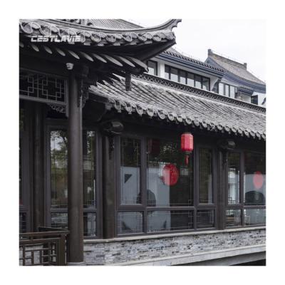 China Magnetic Screen New Product Accept Custom Chinese Style Building Huizhou Style Arch Frame Antique Antique Doors And Windows for sale