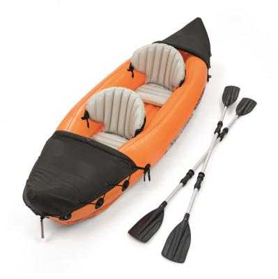 China Factory Wholesale Durable Inflatable Kayak 2 Person Surfing Fishing Canoe Boat for sale