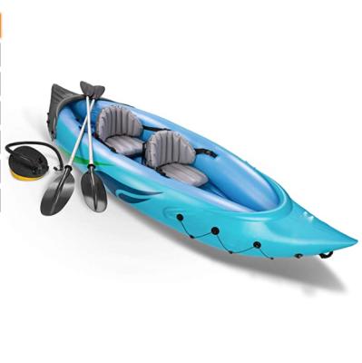 China Surfer Tending 2 Person DWF Drop Stitch PVC Inflatable Kayak Canoe Rowing Boat For Adults for sale