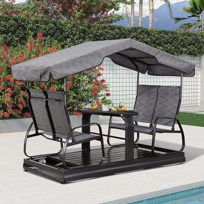 China Modern Outdoor Canopy Swing Seat With Stand , Outdoor Hammock Lounger Glider Swing Chair for sale