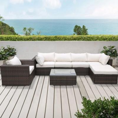 China Luxury Style Sofa Set Garden Rattan Wicker Sofa Sectionals New Modern Design for sale