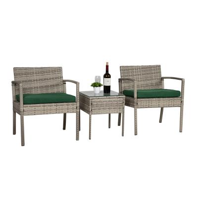 China Modern Waterproof 3PCS Sofa Garden Furniture Rattan Outdoor Wicker Garden Sets Patio Table Set for sale