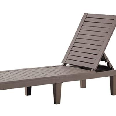 China Popular product simple modern outdoor sun lounge back 5 position adjustable texture attractive wooden design outdoor furniture for sale