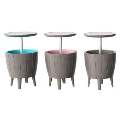 China Modern Outdoor Plastic Furniture Coffee Table With Cool Ice Bucket Lovely Bar for sale