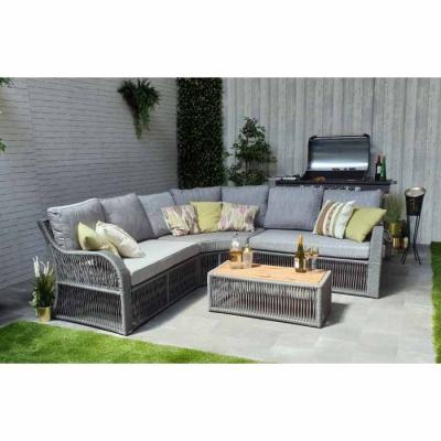 China Modern Hot Sale 7 Pcs Aluminum Rope Furniture Sofa Set Popular Garden Art Furniture Set for sale