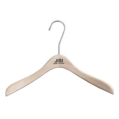 China Eco-friendly hot sale OEM material wood hanger in natural antique color wood hanger with non slip notched shoulder for sale