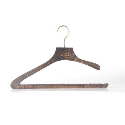 China China Hanger Manufacturers Eco-Friendly Wholesale Custom Logo Wood Suit Hanger Solid Material Hangers for sale