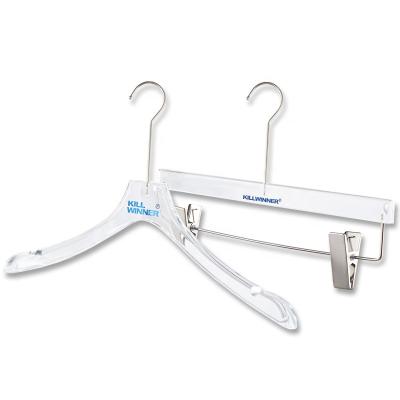 China Eco-friendly material clean acrylic hangers with logo for sale