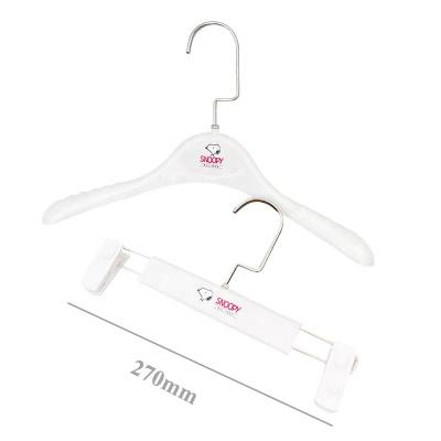 China Multi-Functional/ABS/ECO KABEEN OEM Kids Friendly Dress Pants Store Luxury Custom Logo White Plastic Coat Clothing Hanger Manufacturer for sale