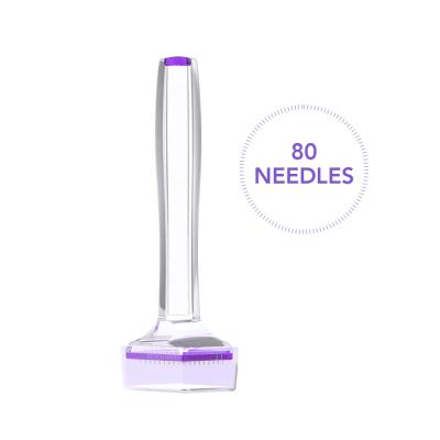 China Anti-Puffiness Derma Roller System Gold Derma Stamp Titanium 80 Micro Needle Microneedling Stamps Painless Dermaroller Micro Needle For Face for sale