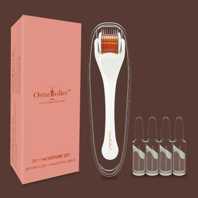 China Anti-Puffiness 540Derma Roller Kit 0.25MM And Hyaluronic Moisture Serum With Skin Moisturing Set Bundle For Face Promote Collagen Proliferation for sale