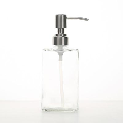 China Double Soap Dispenser Glass Soap Dispenser With 304 Rust Resistant Stainless Steel Soap Pump Bathroom Soap Dispenser for sale