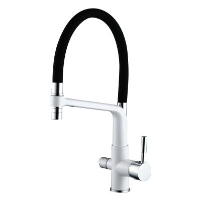 China Metered Faucets Modern Bronze Black And White Filtered Crane For Kitchen Pull Out Spray 360 Rotation Water Filtration Faucet Three Ways Step Down Mixer for sale