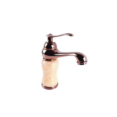 China European Faucets Faucet Metered Antique Topaz Brushed Rose Gold Faucet Sink Taps Bathroom Gold Stone Jade Bathroom Faucets for sale