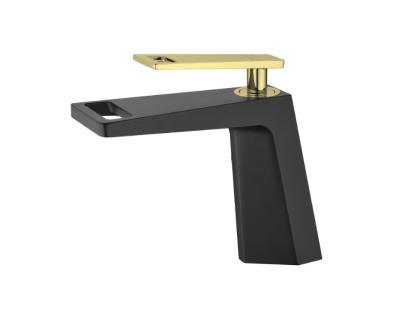 China Faucets 2020 New Style Bathroom Basin Faucet Metered Mixer Blackened Brushed Body Single Handle Hot And Cold Water Gold Faucet for sale