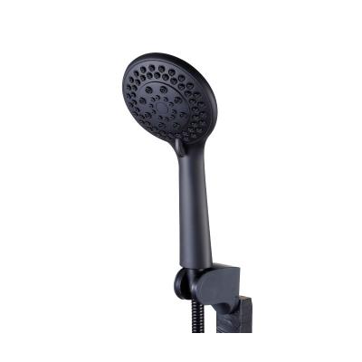 China With Sliding Bar Bathroom Matt Multiple Functional Black Handheld High Pressure Shower, Round Shower Head for sale