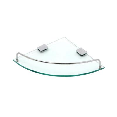 China Wall Mounted Type Shower Wall Mounted Glass Shelf Triangle Shelf Corner Bathroom Single Tier for Bathroom for sale