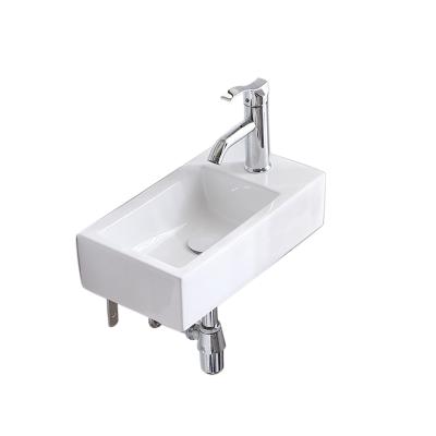 China Modern Wall Mounted Pure White Ceramic Small Size Hand Wash Sink for sale