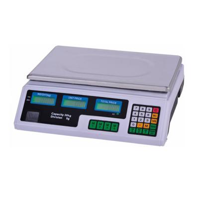 China Support Nice OEM 30kg 40kg electronic price computer scale with backlight for supermarket use for sale