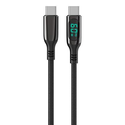 China With LED Wattage Real Time Show Big Current Output Mobile Data Cable For Samsung Original Charger Cable Type C To Type C for sale