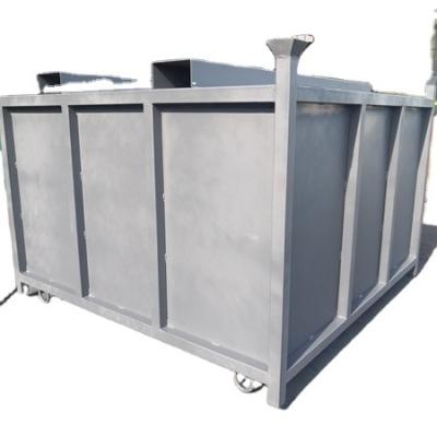 China Chain Lift Bins 2m3 Outdoor Solid And Liquid Stackable Steel Industrial Waste Bins Pop Up Hopper Dump Metal Turnover Open Top Box for sale