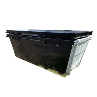 China Solid Waste Skip Bin For Garbage Collection Chain Metal Skipping Lift Container With Hooks Lifting Capacity 6 M3 for sale