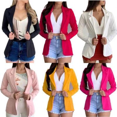 China 2022 Breathable Slim Blazer Woman Jacket Long Sleeve Spring Women Clothing Coat Cardigan Suit Slim Blazers Office Slim Ladies for sale