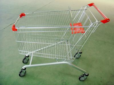 China Large Scale  Supermarket Shopping Cart , Supermarket Shopping Basket With Baby Seat for sale