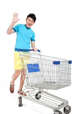 China Unfolding Type Rolling Shopping Cart , Grocery Shopping Trolley Convenient for sale