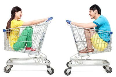 China Professional Grocery Store Shopping Cart  ISO9001 Certification Compact for sale