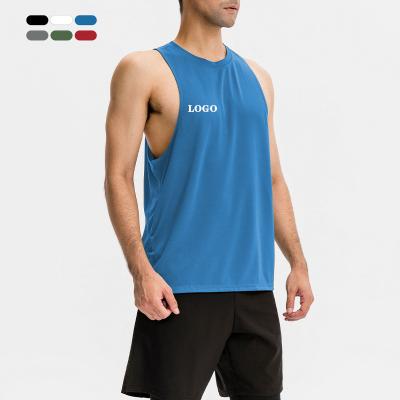 China QUICK DRY Custom Black Sleeveless Sportswear Singlet Plus Size Workout Fitness Gym Tank Top Man Sports Solid Vest for sale