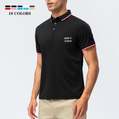 China Custom White Polyester Anti-Wrinkle Sports Leisure Mens Button T-shirts Quick Dry Polo Logo Golf Short Sleeves Polo T-shirts for sale