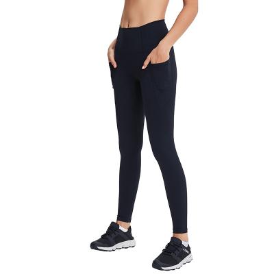 China New Sexy Women's Gym Breathable Solid Yoga Pants High Waist Butt Lifting Black Yoga Leggings With Pockets for sale