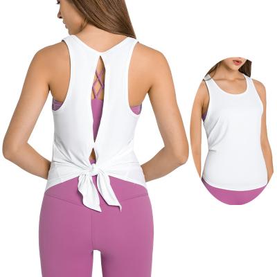 China Women's Tik Tok Yoga Tank Top Fitness Gym Breathable Casual Workout Wear Lightweight Solid Quick Dry Yoga Sleeveless Wear for sale