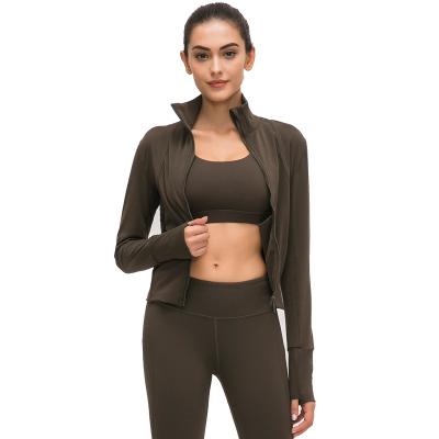 China Breathable Custom Zipper Tops Jackets Coat Sportswear Compression Track Jacket Workout Apparel Women Coats Cropped Activewear Jackets for sale