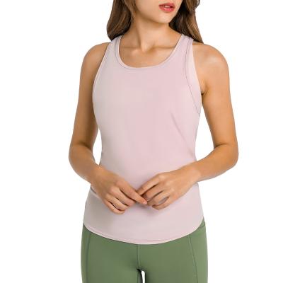 China New Fashion Breathable Nude Lightweight Sleeveless Tank Top Fitness Running Women's New Fashion Sportswear Leisure And Yoga Wear for sale