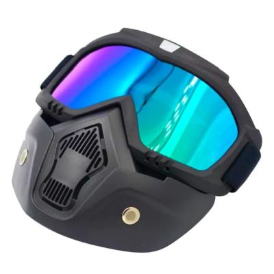 China Dismountable Acetate Winter Snow Sports Motorcycle Goggles Ski Full Face Helmets Mask Lenses for sale