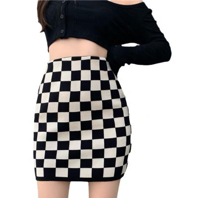 China 2021 Anti-Static Skirt Drop Shipping Sellers A Line Plaid Skirts Women Mini One Piece Wrap Sweater Skirt for sale