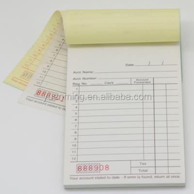 China NCR Paper Guest Check Invoice Book Two Ply Duplicate Order Book With Stapled Binding 85x145mm for sale