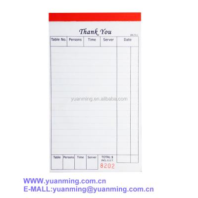 China Restaurant and hotel restaurant order book kitchen, menu book for restaurant, restaurant guest checkbook for sale