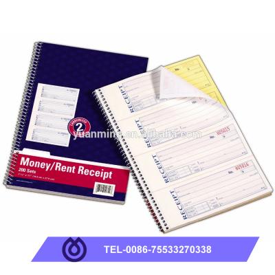 China 4 Receipts/Sheet Receipt Book Rent Receipt Book Full Color Printing Hotel Receipt Bill Book for sale