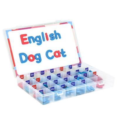 China Other English Uppercase Letters Magnetic Red and Blue Stickers and Lowercase Fridge Stickers Puzzle Children's English Word Card for sale